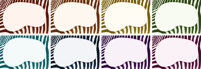 Sticker - Background template with zebra patterns and frame