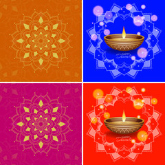 Poster - Background template with mandala designs