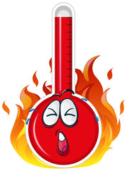 Wall Mural - thermometer in hot fire