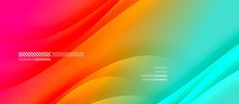 Trendy Simple Fluid Color Gradient Abstract Background With Dynamic Wave Shadow Line Effect. Vector Illustration For Wallpaper, Banner, Background, Card, Book Illustration, Landing Page