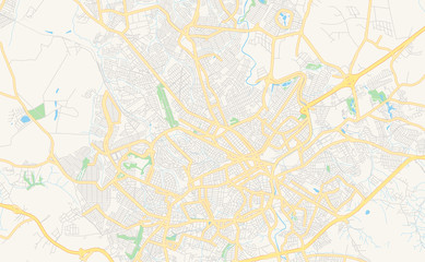  Printable street map of Sorocaba, Brazil