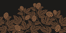 Vintage Seamless Hop Pattern, A Decoration For Beer Theme