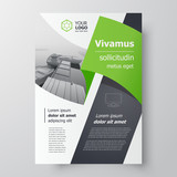 Fototapeta  - Flyer brochure design, business flyer size A4 template, creative leaflet green color