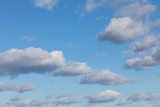 Fototapeta Niebo - Sky clouds background. Many fluffy cumulus cloud. Soft focus copy space.