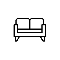 Poster - Simple sofa line icon.