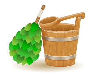 accessories for steam bath or sauna vector illustration