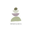 Zen stones flat vector illustration. Balance, mindfulness and harmony concept