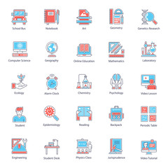 Canvas Print - Educational Tools Flat Icons Pack 