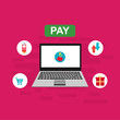 © Hani Suwaryo - online payment online concept. Internet payments, protection money transfer, online bank vector illustration Can be used for workflow layout template, banner, marketing, infographics.