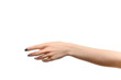 © Вячеслав Чичаев - A photo of a hand from a girl with fingers on a white background shows. Beauty, glamor.