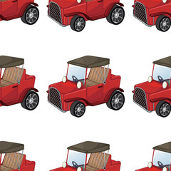 Sticker - Seamless pattern tile cartoon with toy car