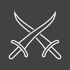 Poster - Beautiful Arabian Swords Line Vector Icon