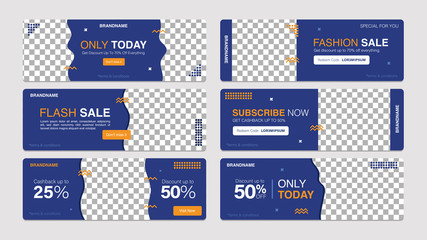 Sale banner template collection for promotion sale. Editable banner for social media post, website and internet ads.