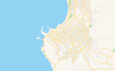 Printable street map of Arica, Chile