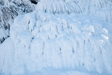 Ice formations. Forms of frozen water.