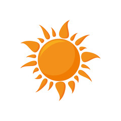 Sticker - radiant sun on white background