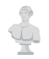 Plaster bust flat vector illustration