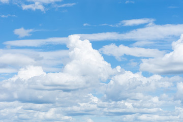 Blue sky with clouds background.