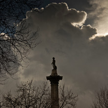 Trafalgar Square With Dramatic Clouds