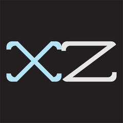 XZ Abstrac logo vector Monogram isolated on black background