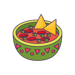 Sticker - traditional mexican cuisine soup on white background