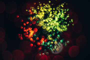 Poster - Beautiful abstract optical light bokeh  on a glow background.