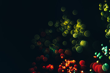 Beautiful optical abstract color bokeh in the darkness  background.