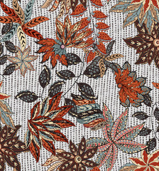 Ornamental flower pattern. Seamless floral textile pattern.