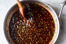 Preparing Sauce For Sweet And Spicy Ribs