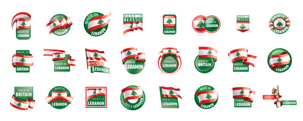 Wall Mural - Lebanese flag, vector illustration on a white background
