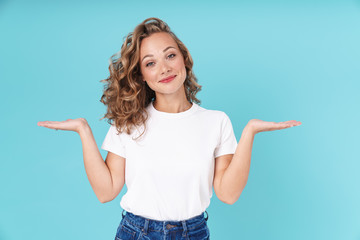 Wall Mural - Attractive lovely young girl wearing casual clothing standing