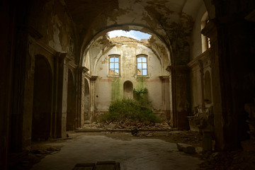 Abandoned church of Craco, Ghost village in Italy