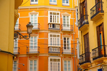 Wall Mural - Malaga historic city center and old town streets near Malaga Cathedral