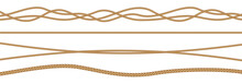 Twisted And Straight Rope Set. Vector Design Elements.