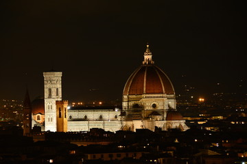 The nighttime view of Florence Italy and its skyline