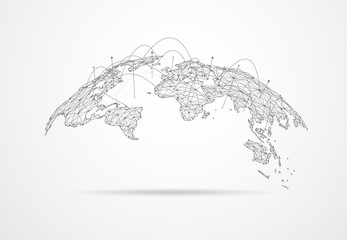 Wall Mural - global network connection. world map point and line composition concept of global business. vector i