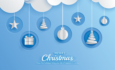 Wall Mural - Merry christmas and happy new year greeting card banner template. Use for header website, cover, flyer.