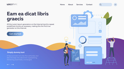 people creating website. web development, internet, business flat vector illustration. business conc