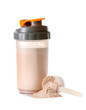 © Pixel-Shot - Bottle of protein shake on white background