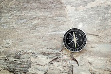 Wall Mural - Compass - small and stylish - on grey background top view copy space