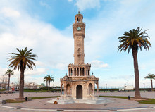 Konak Square View With Old Clock Tower. Izmir