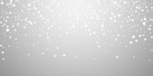 White Dots Christmas Background. Subtle Flying Sno
