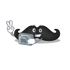 Sticker - photographer mustache with in the cartoon shape