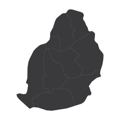 Mauritius map on white background vector, Mauritius Map Outline Shape Black on White Vector Illustration, High detailed black illustration map -Mauritius.