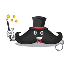 Canvas Print - Smiling magician face mustache with on cartoon