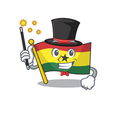 Sticker - Cartoon flag ghana with in isolated magician