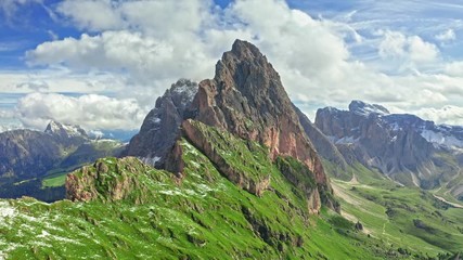 Wall Mural - aerial view of seceda in dolomites, south tyrol, italy