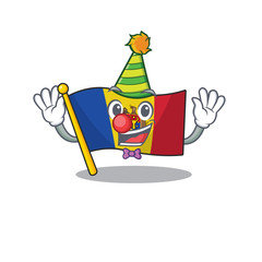 Sticker - clown character on the cartoon flag moldova