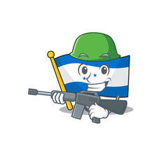 Sticker - character on the cartoon flag honduras army