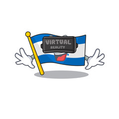 Sticker - Cartoon flag honduras isolated in character virtual reality